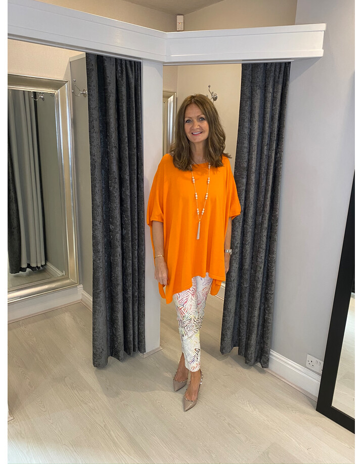 Lucy Cobb Millie Lightweight Oversized Top - Orange