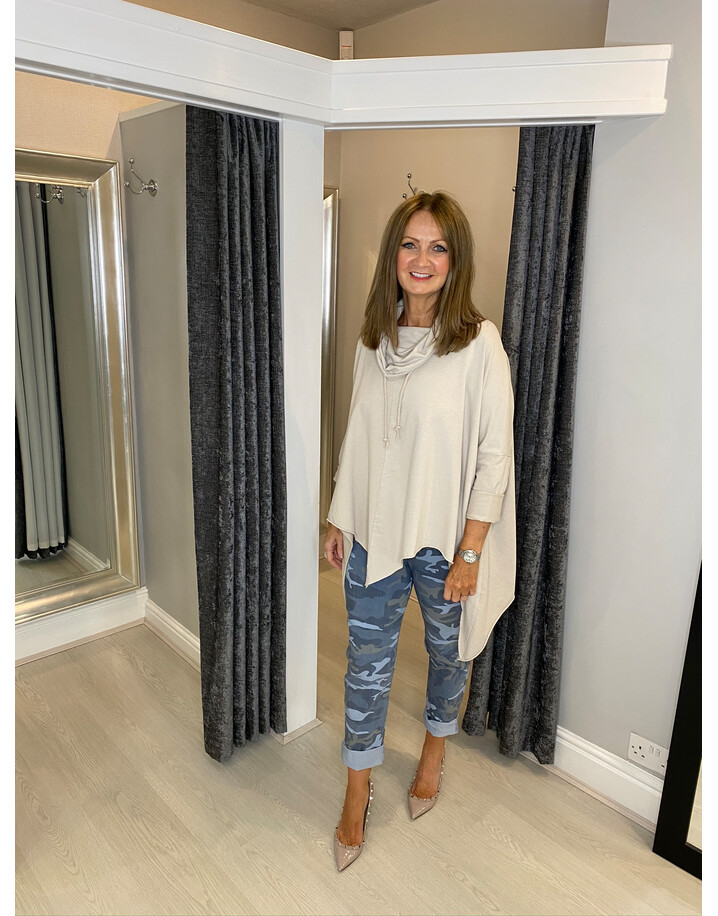 Lucy Cobb Cowl Neck Sweatshirt - Stone