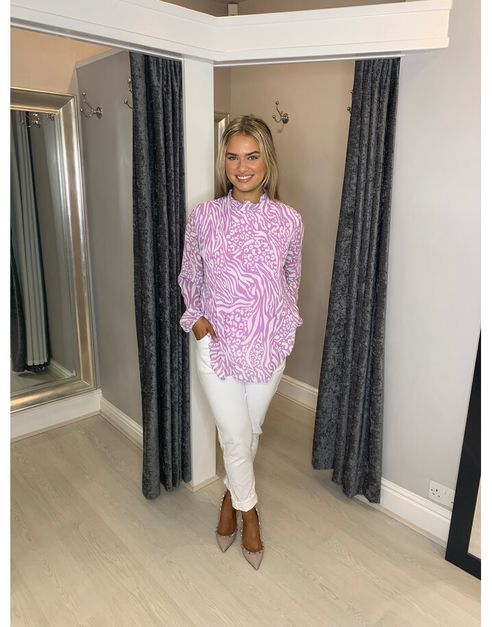 Lucy Cobb Safari Clemmie Print Top - Lilac