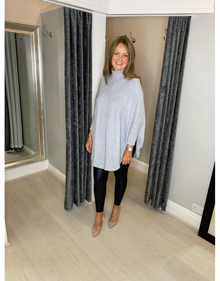 Lucy Cobb Rosa Roll Neck Jumper - Silver Grey