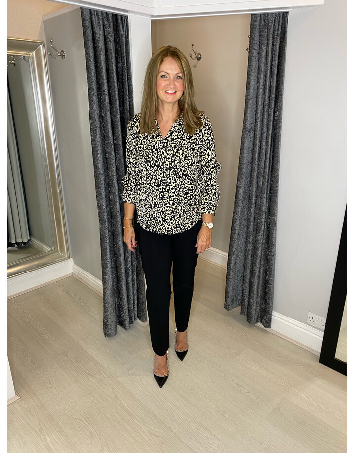 Lucy Cobb Siri Leopard Print Shirt - Black Animal Print
