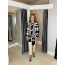 Abstract Jumper with Pocket - Black & White - Alternative 1