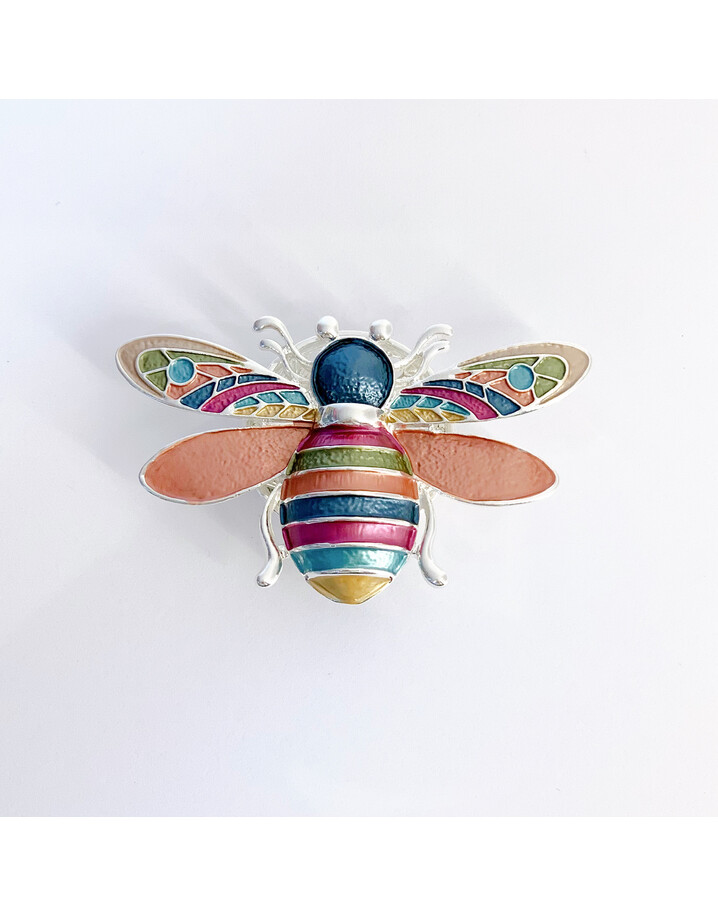 Lucy Cobb Jewellery Bee Strong Magnetic Brooch - Multicoloured