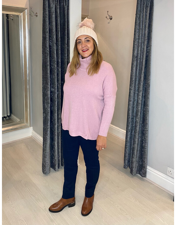 Lucy Cobb Cindy Cowl NeckJumper - Candy Pink