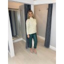 High Neck Multi Chunky Jumper - Cream Mix - Alternative 1