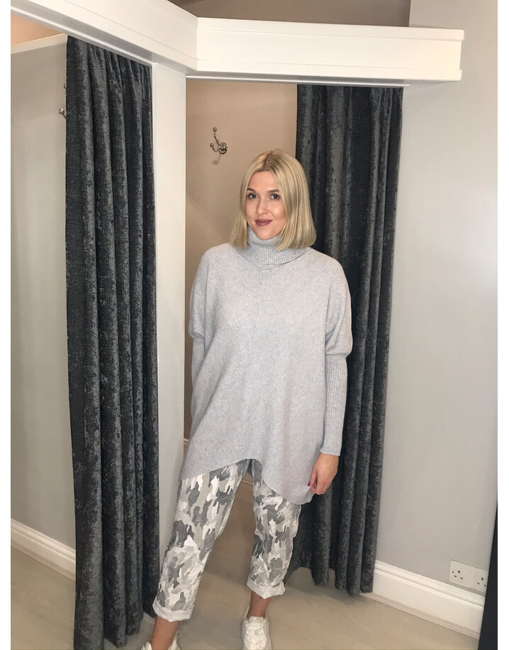 Lucy Cobb Josie Roll Neck jumper - Silver Grey