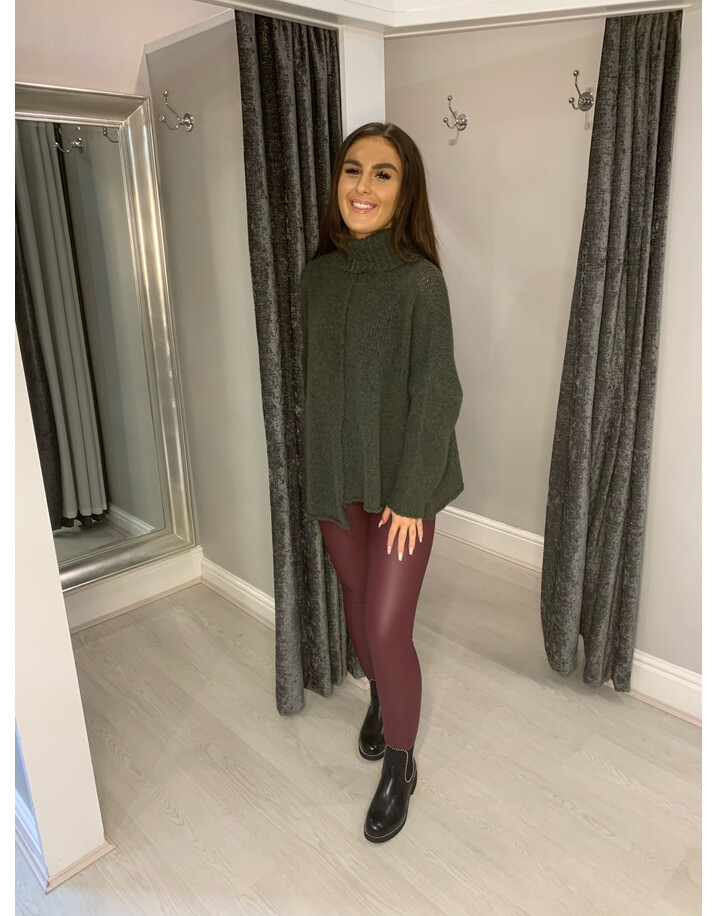 Lucy Cobb Carrie Chunky Roll Neck - Khaki