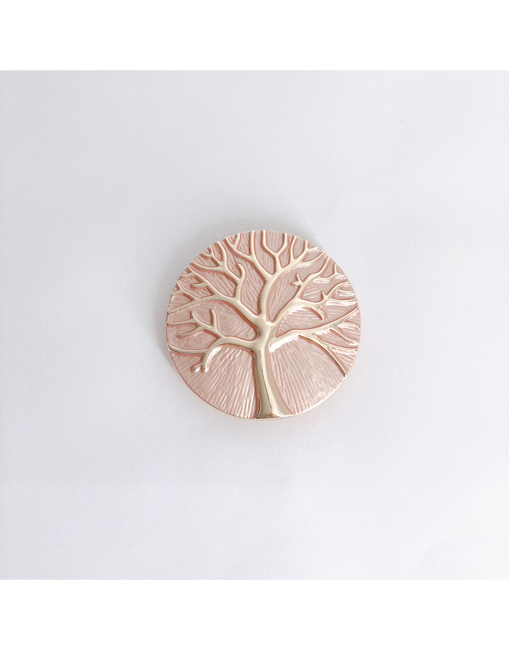 Lucy Cobb Accessories Tree Of Life Strong Magnetic Brooch - Baby Pink