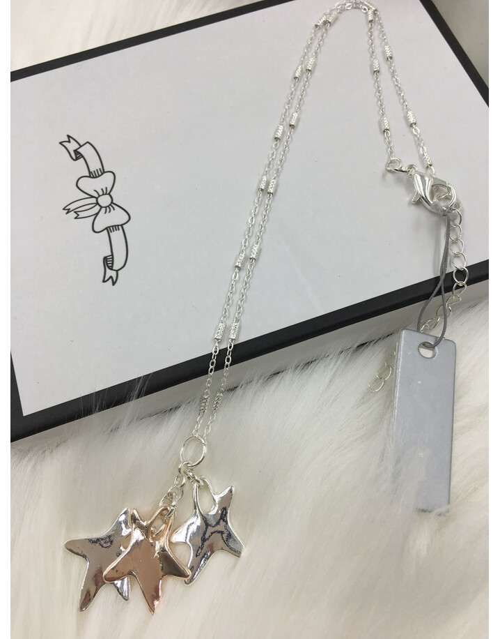 Lucy Cobb Jewellery Sofia Star Short Necklace  - Silver/Rose Gold