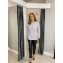 Rebecca Ribbed Star Jumper - Silver Grey