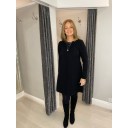 Keyla Knitted Pocket Tunic - Black