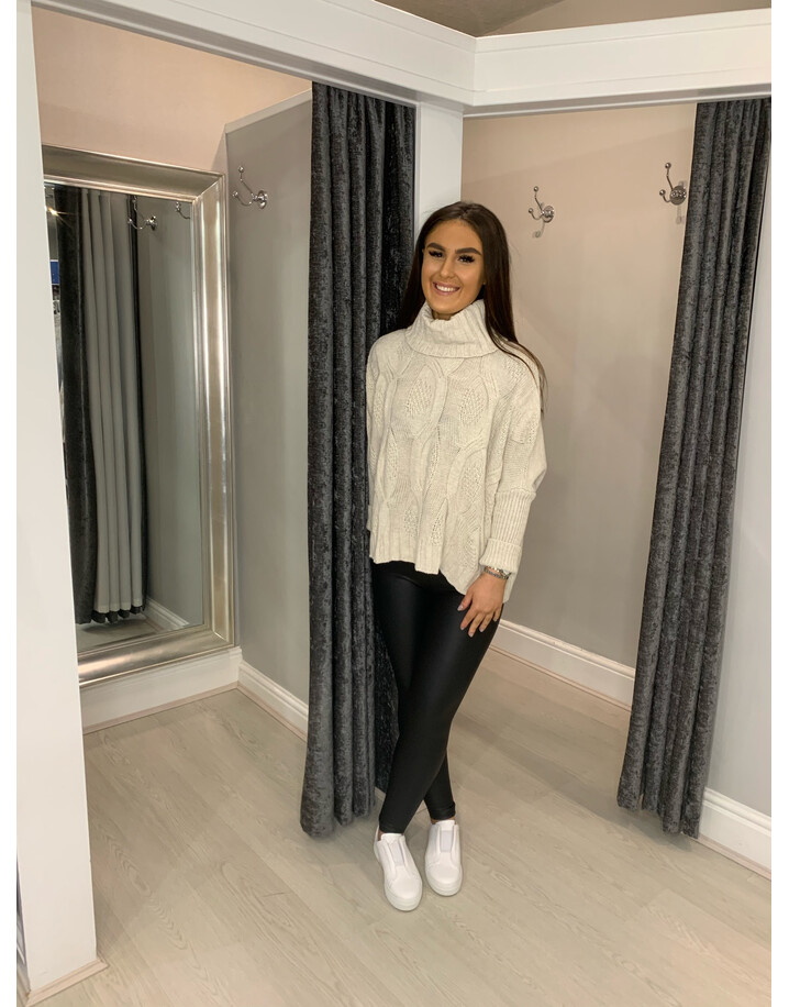 Lucy Cobb Claudia Cable Knit Jumper - Stone