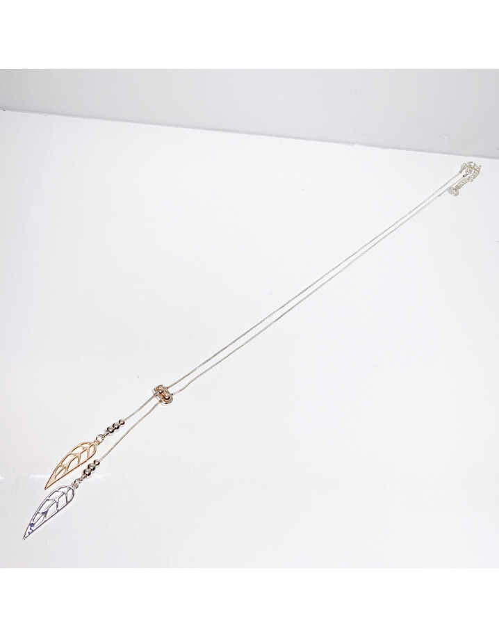Lucy Cobb Jewellery Lilly Leaf Long Necklace - Silver