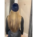 Pearl Diamante Bobble Hat - Navy - Alternative 2