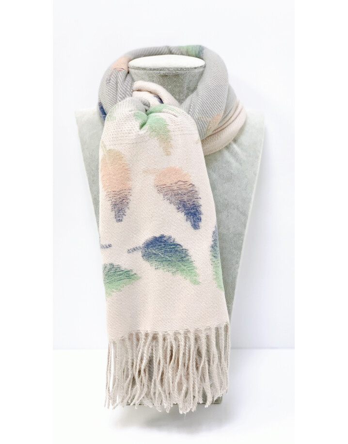 Lucy Cobb Accessories Fern Cashmere Scarf - Grey Mix