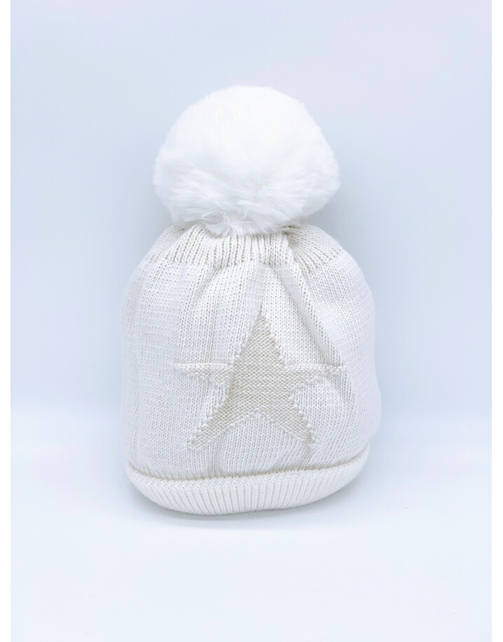 Lucy Cobb Accessories Luna Star Cashmere Hat - Ivory
