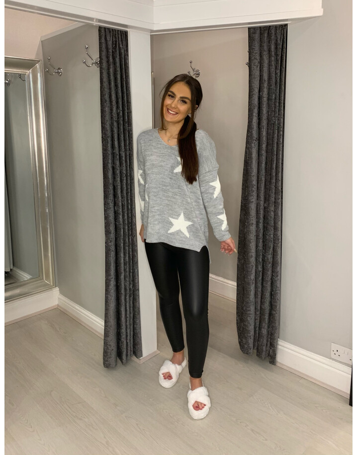 Lucy Cobb Jupiter Star Jumper - Grey & White 
