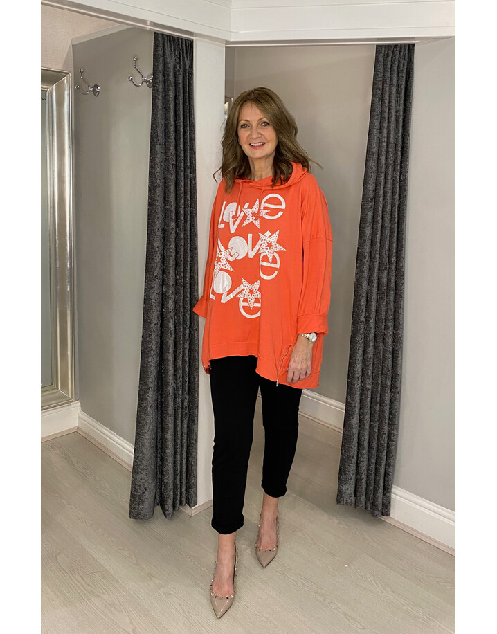 Lucy Cobb Love Star Hoodie - Coral