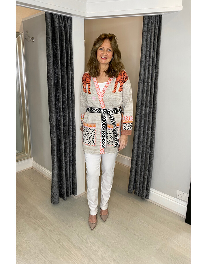 Oui Safari Cardigan  - Silver Grey