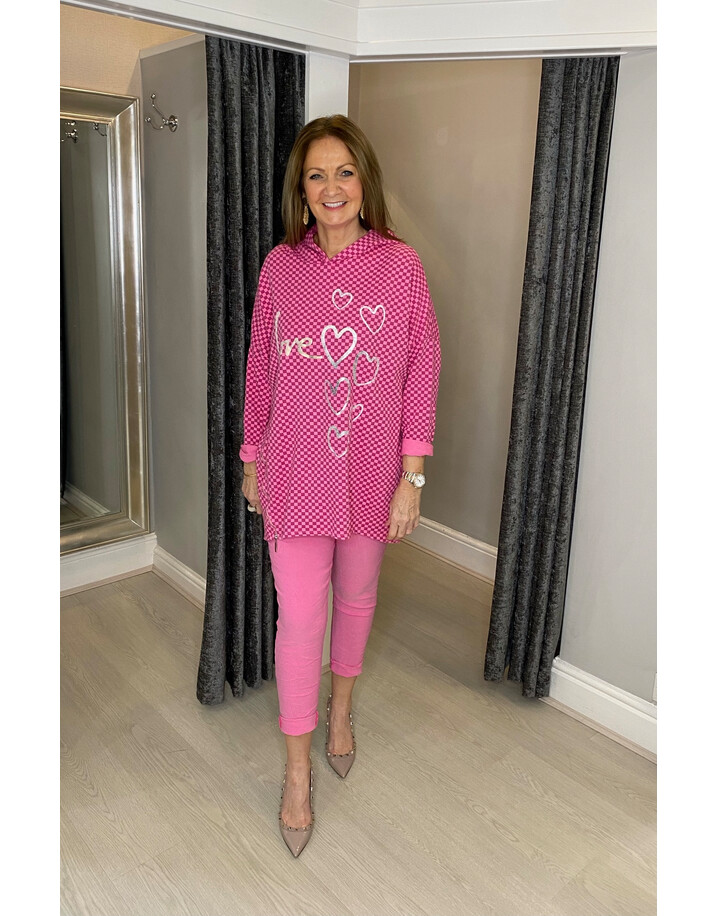 Lucy Cobb Leona Love Hoodie - Fuchsia