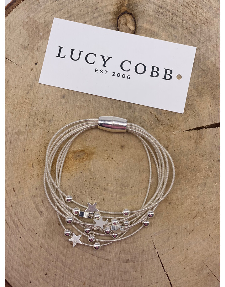 Lucy Cobb Jewellery Layered Star Bracelet - Silver