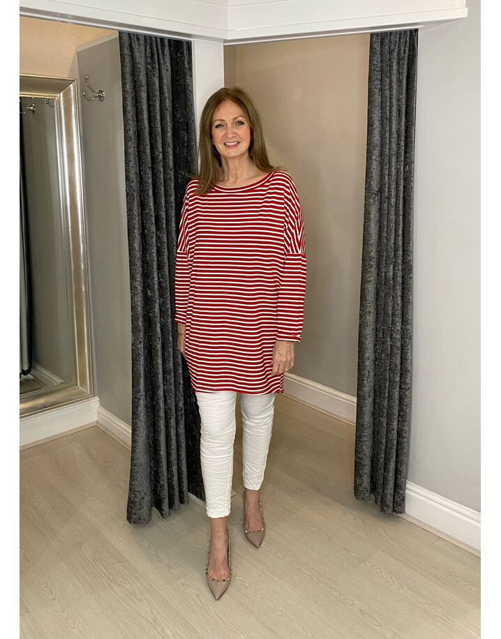 Lucy Cobb Sami Striped Tunic - Red