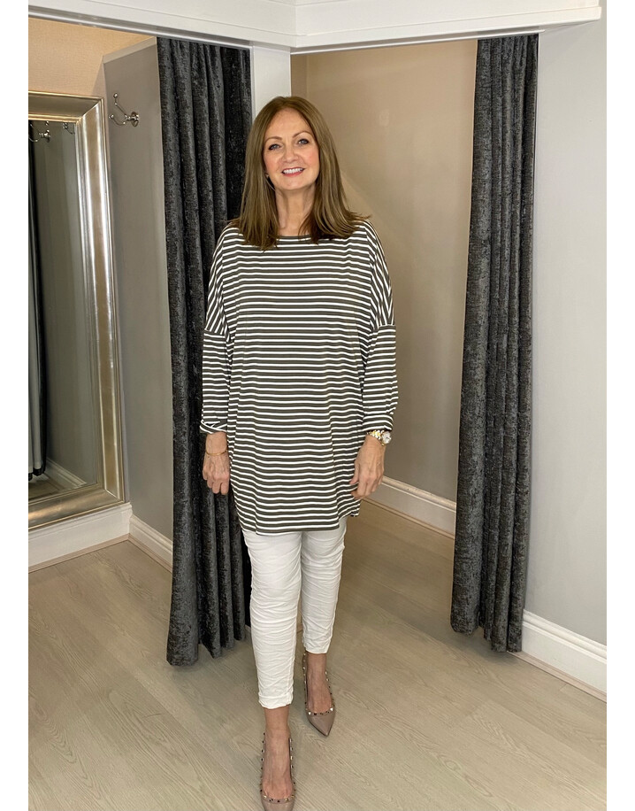 Lucy Cobb Sami Striped Tunic - Khaki
