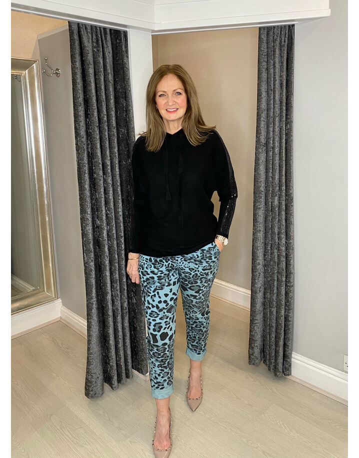 Lucy Cobb Magic Joggers - Persia Leopard - Aqua Green