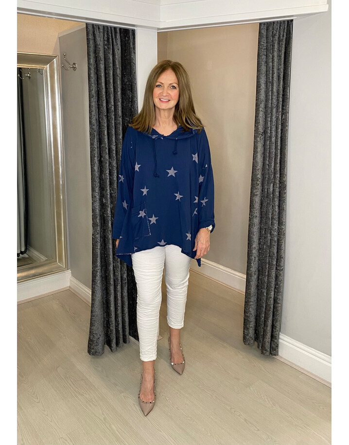 Lucy Cobb Carina Star Hoodie - Navy