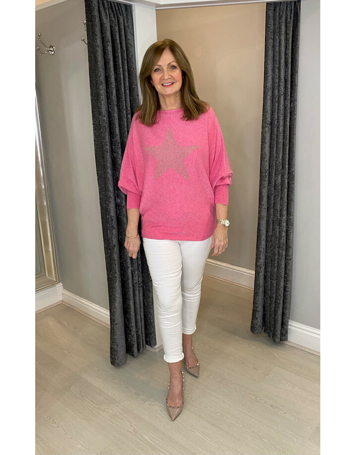 Lucy Cobb Erin Stud Star Jumper - Pink 