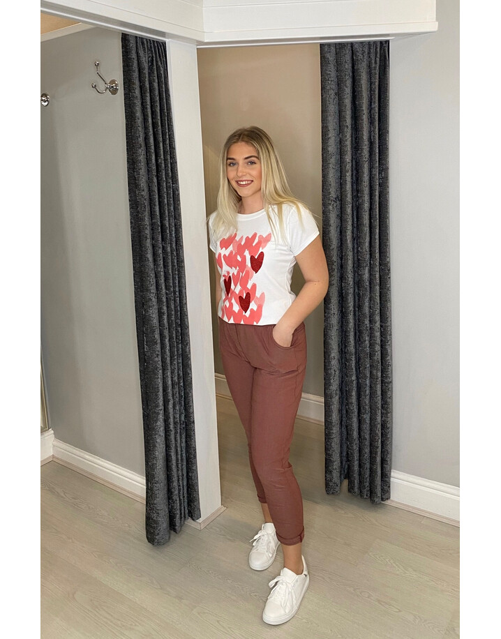 Lucy Cobb Pink Heart Tee - White