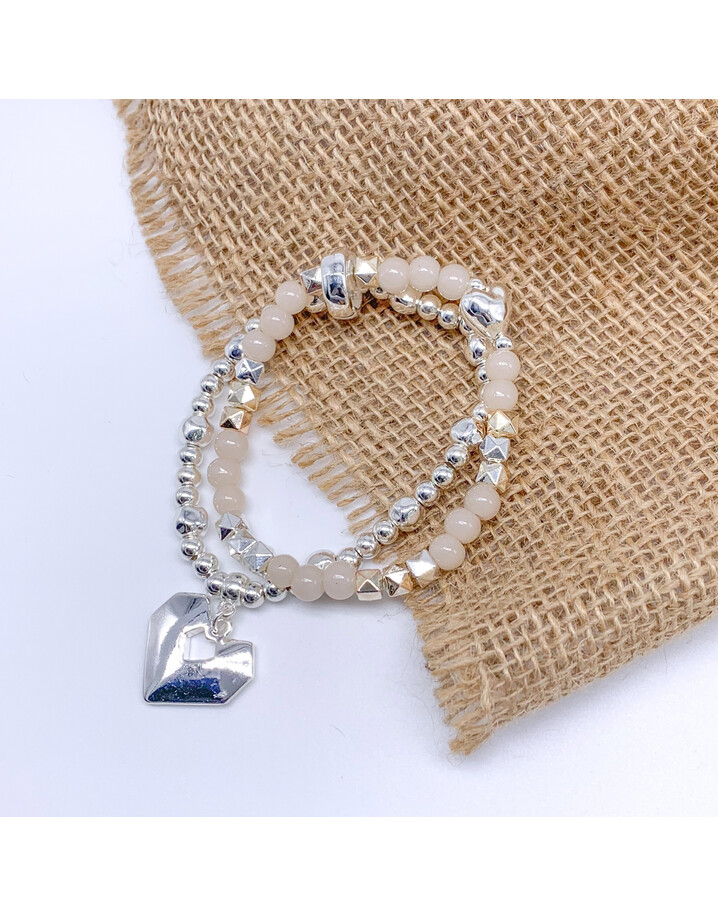 Lucy Cobb Jewellery Harper Heart Bracelet - Silver