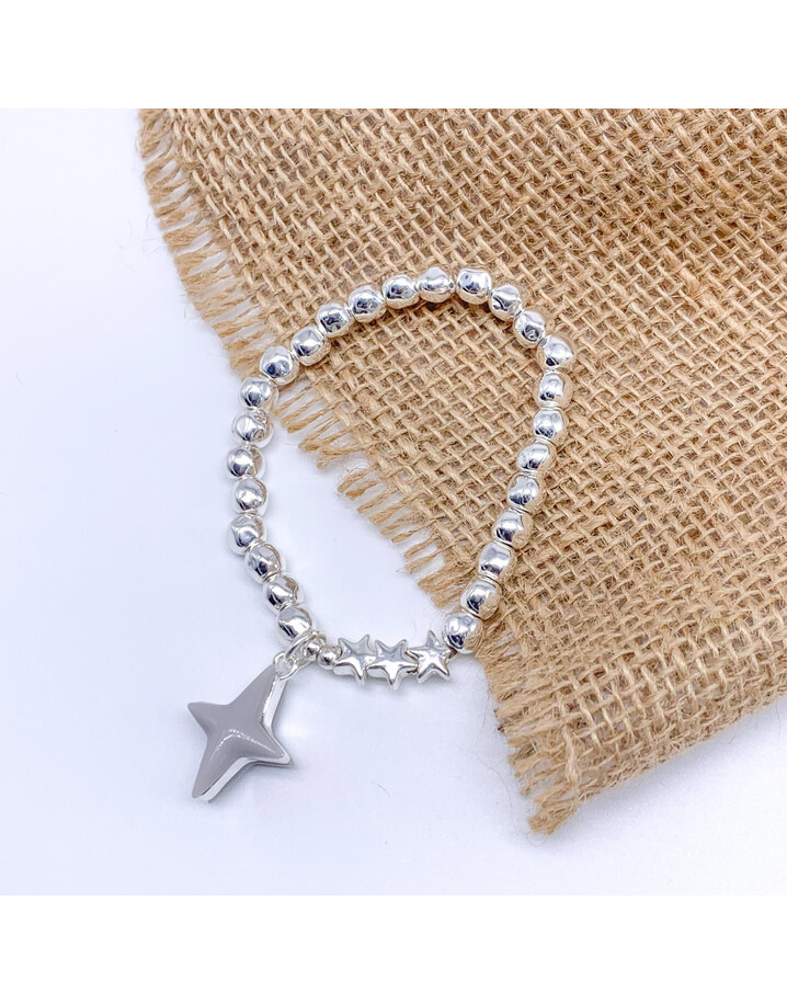 Lucy Cobb Jewellery Star beaded Bracelet - Silver
