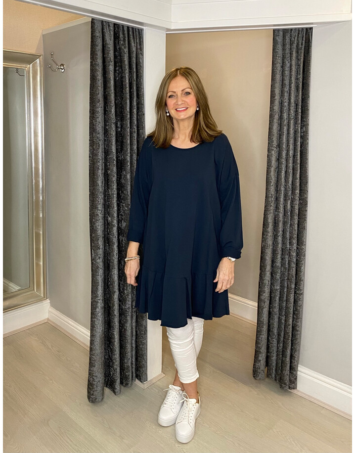 Lucy Cobb Felicity Frill Hem Tunic - Navy