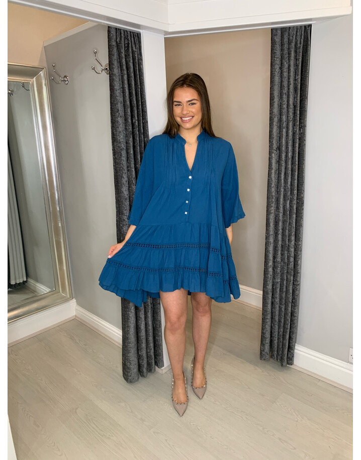 Lucy Cobb Cora Crochet Tunic - Teal