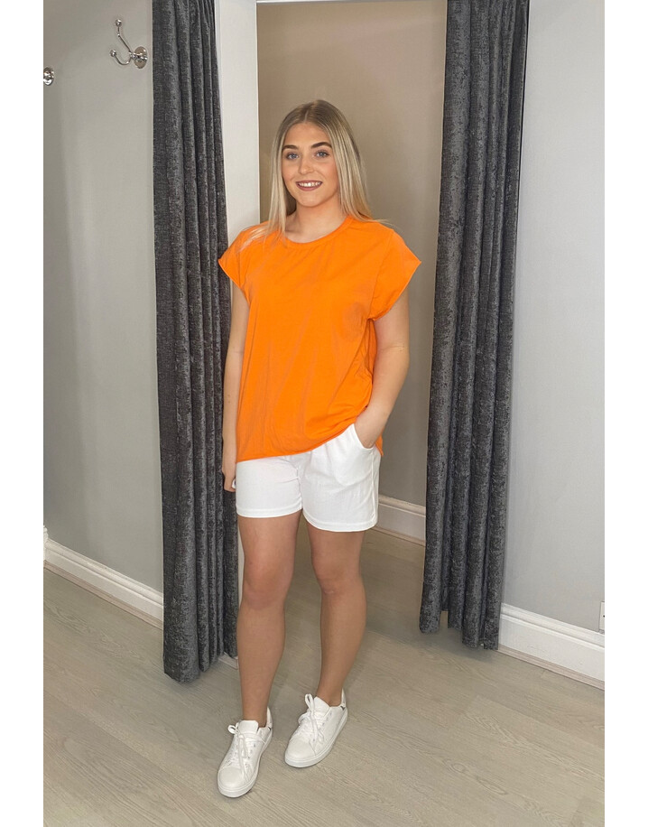 Lucy Cobb Tallie Cap Sleeve T-shirt - Orange