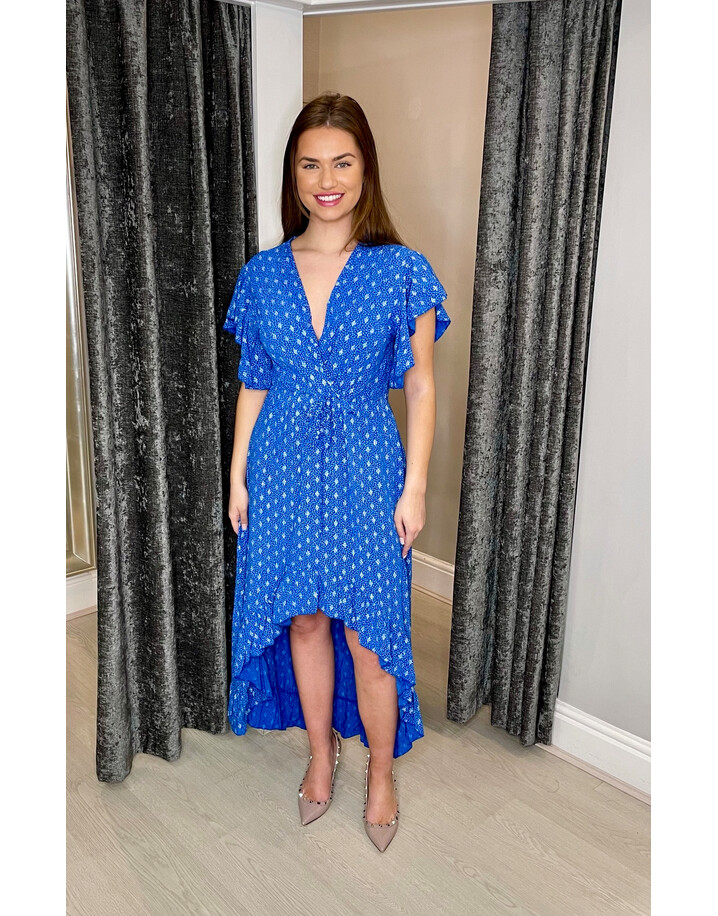 Lucy Cobb Devora Dip Hem Dress - Royal