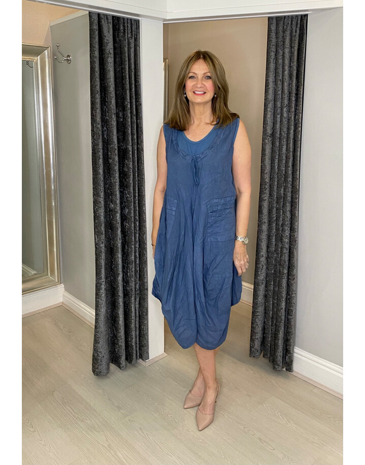Lucy Cobb Pippa Linen Parachute Dress - Denim