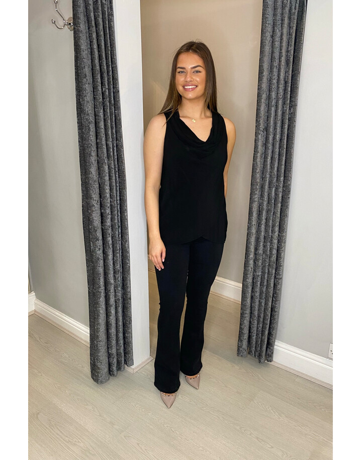 Lucy Cobb Callie Cowl Neck Top - Black