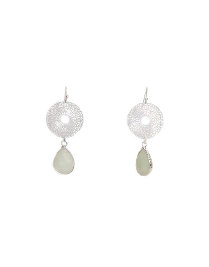 Lucy Cobb Jewellery Silver Mesh Circle Earrings 1372 - Silver
