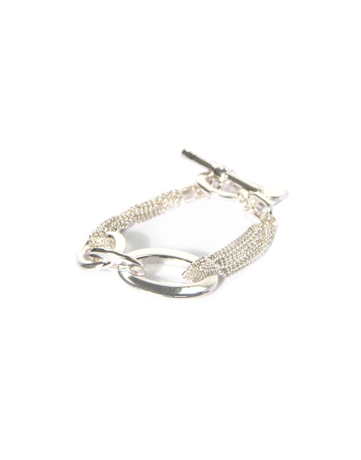 Lucy Cobb Jewellery Multi-Strand Bracelet with Tiffany Clasp 1123 - Silver