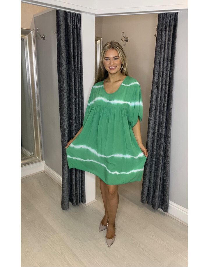 Lucy Cobb Tahiti Tie Dye Smock Dress - Green