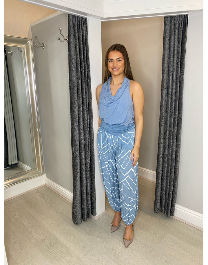 Lucy Cobb Harper Harem Trousers - Light Blue