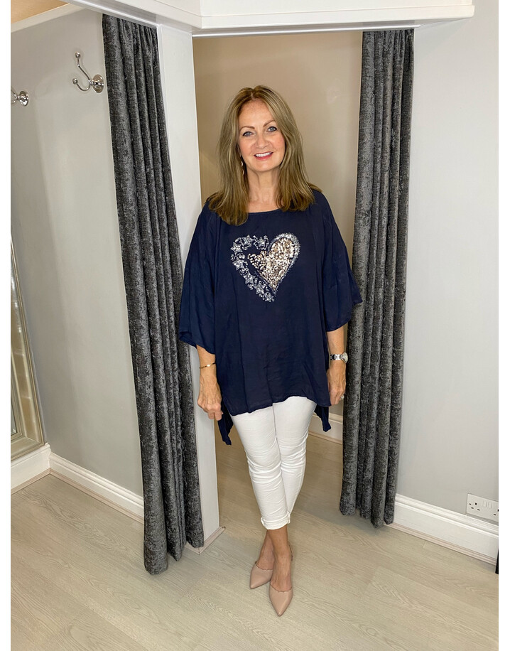Lucy Cobb Eleni Heart Tunic - Navy