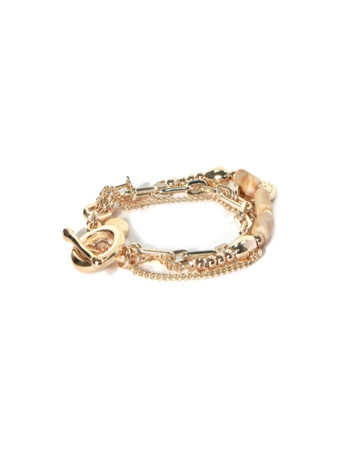 Lucy Cobb Jewellery Chain Multi-layer Bracelet with Tiffany Clasp 1121 - Gold