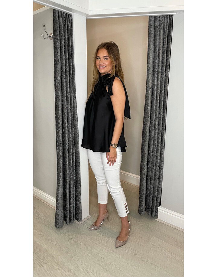 Lucy Cobb Shea Satin Swing Top - Black