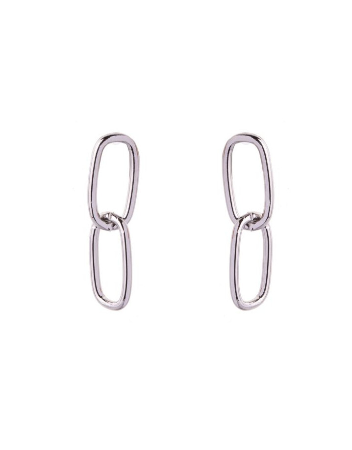 Lucy Cobb Jewellery Eternal Rhodium Silver Stud Earrings - Silver