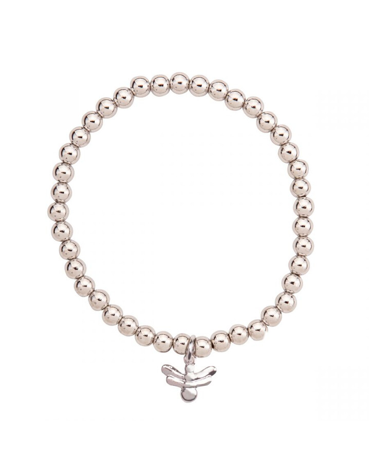 Lucy Cobb Jewellery Emily Bee Elasticated Bracelet - Silver