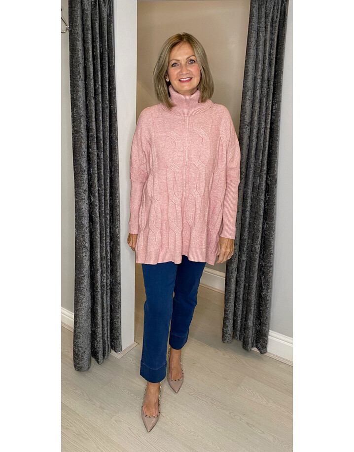 Lucy Cobb Cleo Cable Knit Jumper - Baby Pink