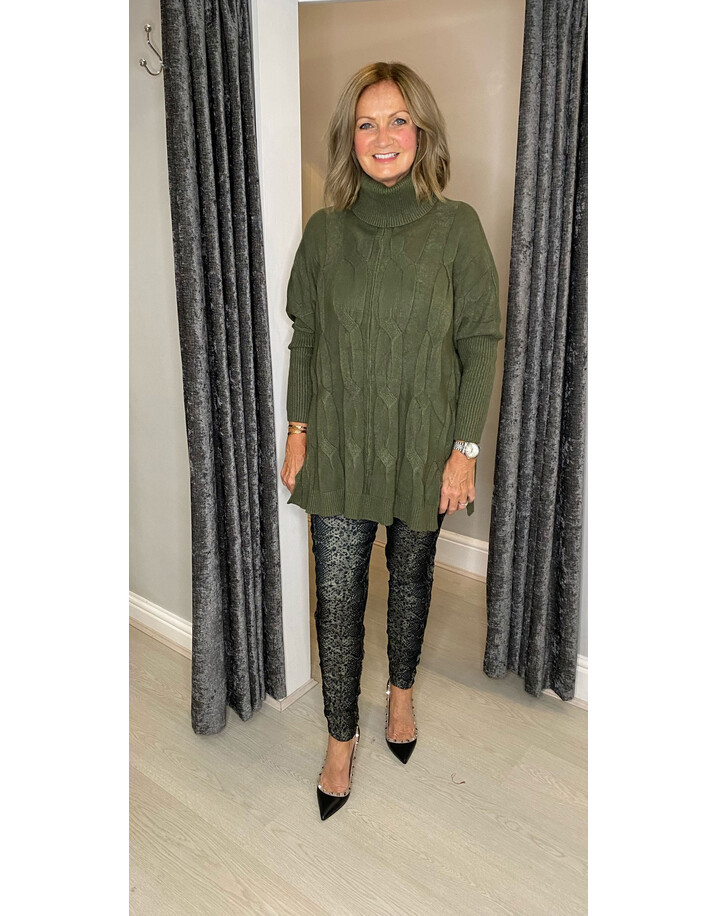 Lucy Cobb Cleo Cable Knit Jumper - Khaki